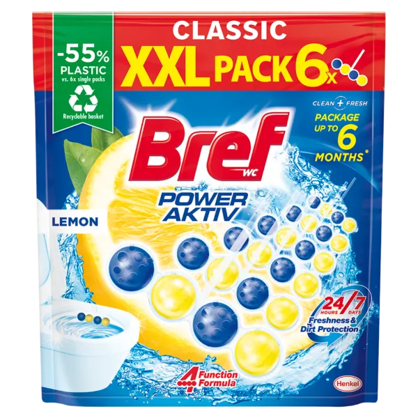 Bref Power Aktiv Lemon WC frissítő 6 x 50 g termékhez kapcsolódó kép