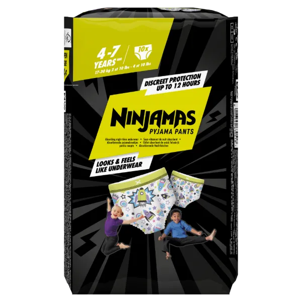 Ninjamas Pyjama Pants Űrhajós, 10 db Pyjama Bugyipelenka, 7 Éves Kor, 17kg-30kg termékhez kapcsolódó kép