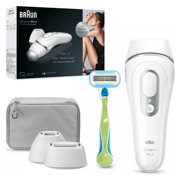 Braun IPL Silk expert Pro 3, Szőrtelenítés Otthoni Kezeléssel, Neszesszer, 2 Fej, PL3122 termékhez kapcsolódó kép