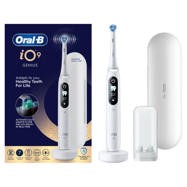 Oral-B iO 9 Elektromos Fogkefe | Fehér | 1 db Fogkefefej | Töltős Utazótok termékhez kapcsolódó kép