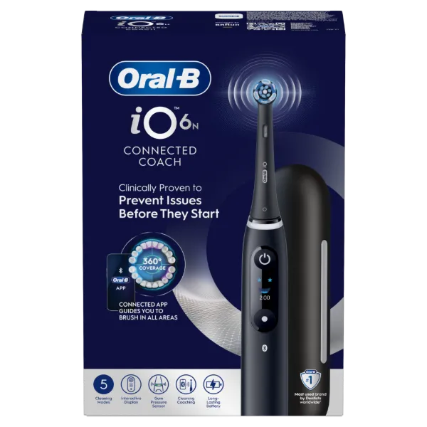 Oral-B iO 6 Elektromos Fogkefe | Fekete | 1 db Fogkefefej | Prémium Utazótok termékhez kapcsolódó kép
