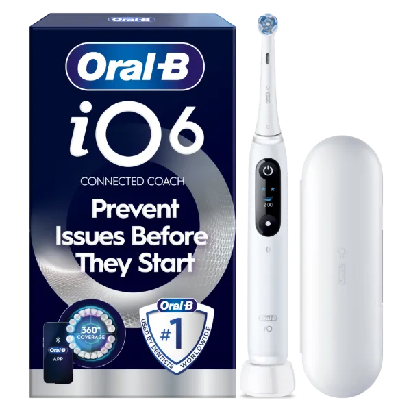 Oral-B iO 6 Elektromos Fogkefe | Fehér | 1 db Fogkefefej | Prémium Utazótok termékhez kapcsolódó kép