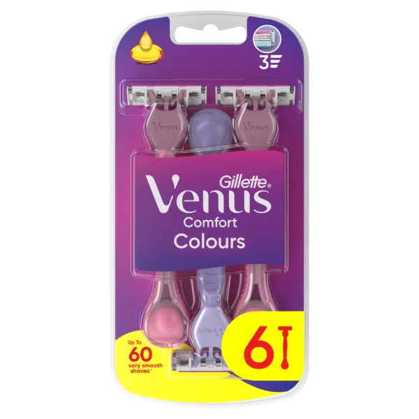 Gillette Venus Comfort Colours Eldobható Borotva, 6 Db/Csomag termékhez kapcsolódó kép