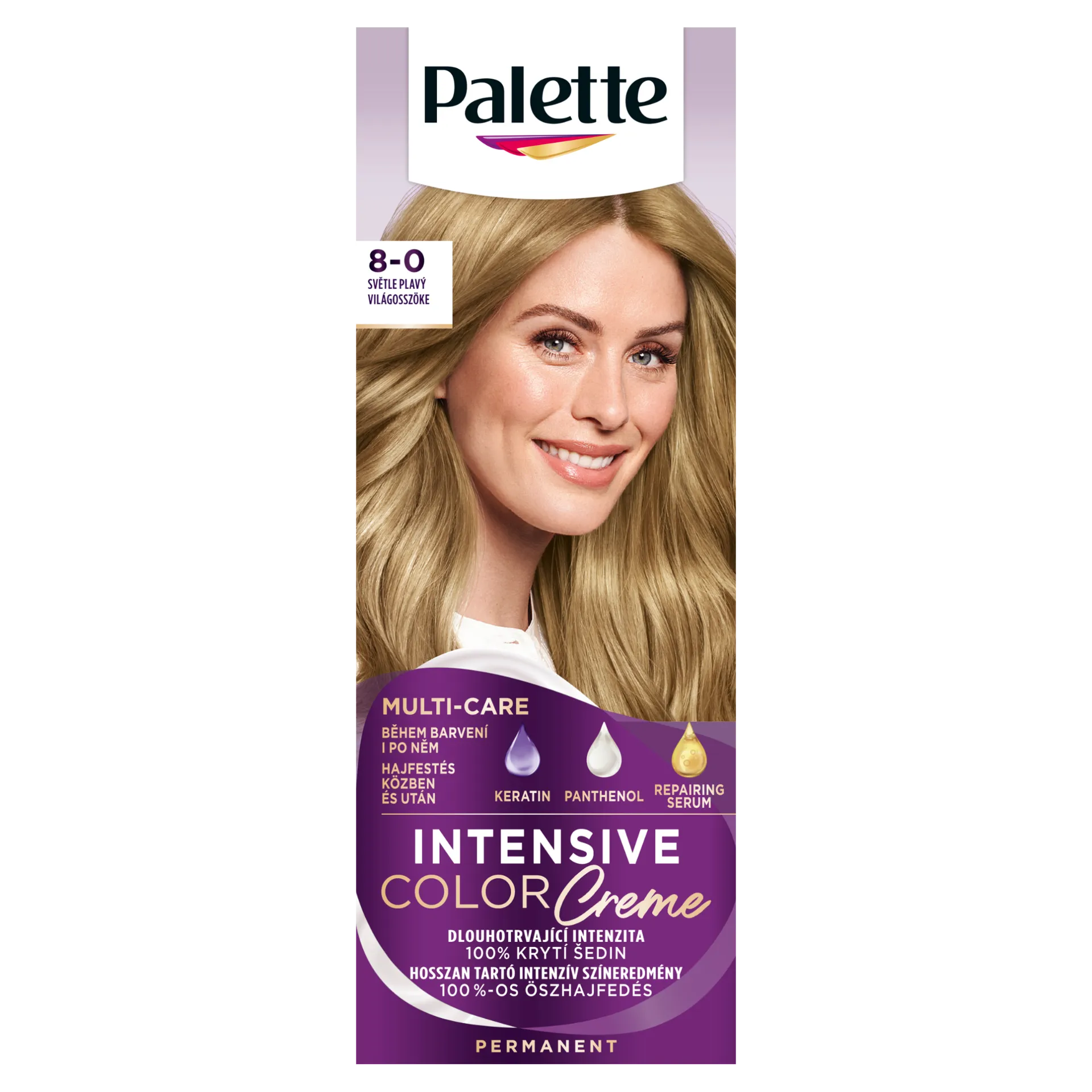 Palette Intensive Color Creme tartós hajfesték 8-0 világosszőke