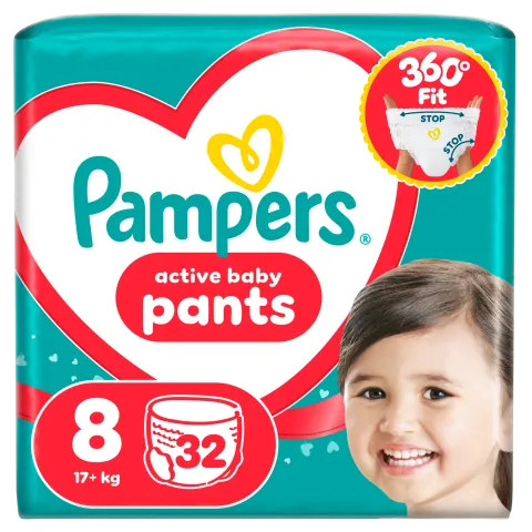 Pampers Active Baby Bugyipelenka, Méret: 8, 32 db Pelenka, 17kg+ termékhez kapcsolódó kép