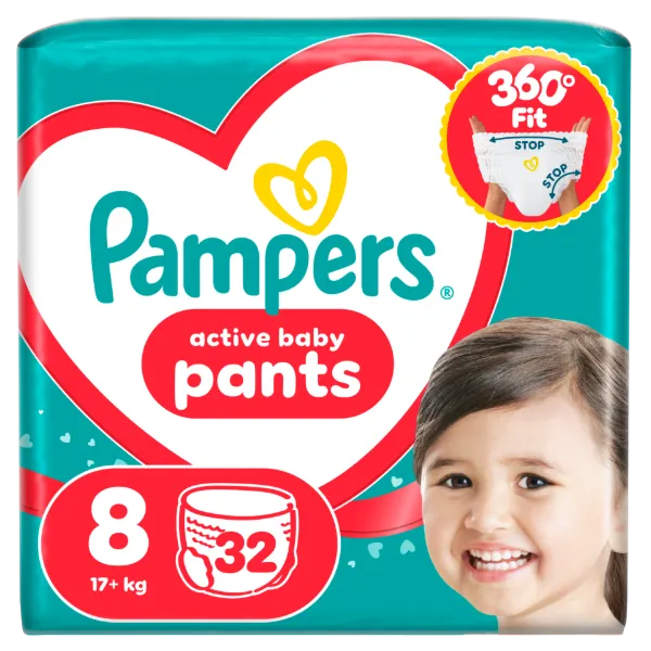 Pampers Active Baby Bugyipelenka, Méret: 8, 32 db Pelenka, 17kg+ termékhez kapcsolódó kép