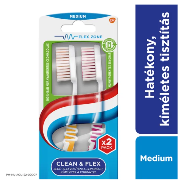 Aquafresh Clean & Flex Medium fogkefe 2 db termékhez kapcsolódó kép