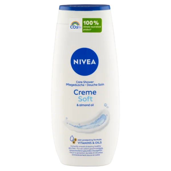 NIVEA Creme Soft ápoló hatású krémtusfürdő C- és E-vitaminnal, értékes olajokkal 250 ml termékhez kapcsolódó kép