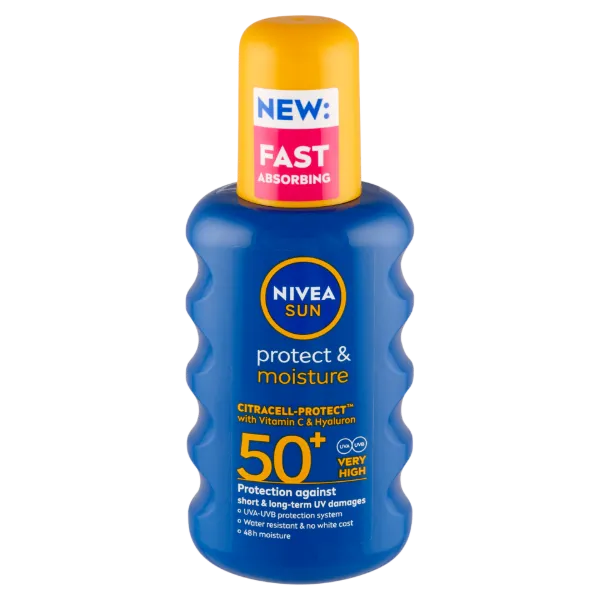 NIVEA SUN Protect & Moisture napozó spray FF50+ 200 ml termékhez kapcsolódó kép