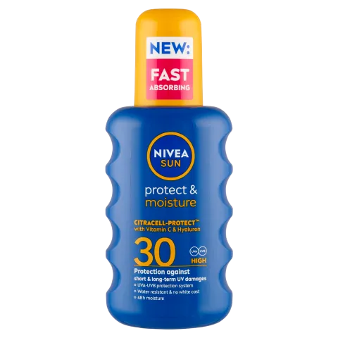 NIVEA SUN Protect & Moisture hidratáló napozó spray FF30 200 ml termékhez kapcsolódó kép