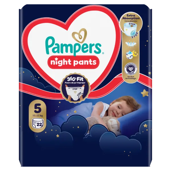 Pampers Night Bugyipelenka, Méret: 5, 22 db Pelenka, 11kg-17kg termékhez kapcsolódó kép