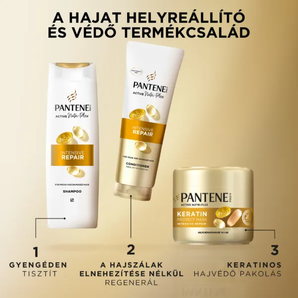Pantene Pro-V Intensive Repair sampon, Pro-V formula+antioxidánsok, gyenge és sérült hajra, 250ml termékhez kapcsolódó kép