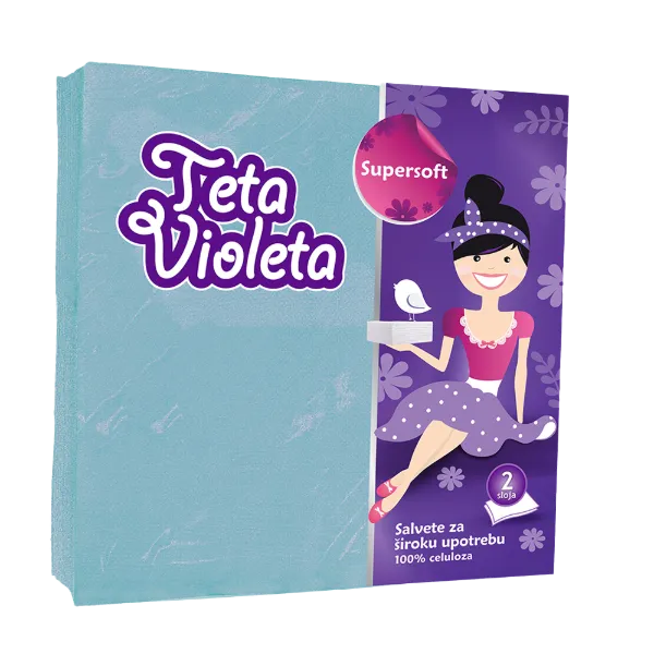 Violeta szalvéta 2 rétegű 25 db 38x38 cm Kék termékhez kapcsolódó kép