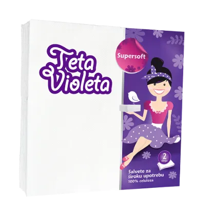 Violeta szalvéta 2 rétegű 25db 38x38 cm Fehér termékhez kapcsolódó kép