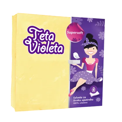 Violeta szalvéta 2 rétegű 25 db 38x38 cm Sárga termékhez kapcsolódó kép