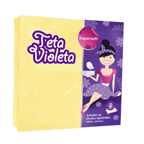 Violeta szalvéta 2 rétegű 25 db 38x38 cm Sárga termékhez kapcsolódó kép