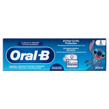Oral-B Junior Stitch Fogkrém 6 Éves Kortól, Enyhén Ízesített, Ón-fluorid Tartalmú, 75 ml termékhez kapcsolódó kép