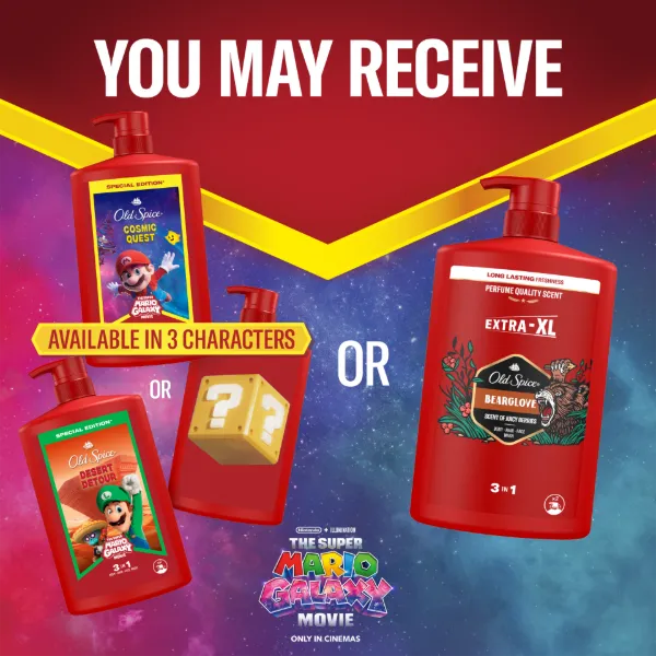 Old Spice Super Mario Special Edition 3 az 1-ben Sampon és Tusfürdő, 1000 ml termékhez kapcsolódó kép