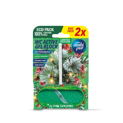 Ambipur aktiv wc gél block 2x45g Pine sunshine termékhez kapcsolódó kép