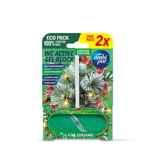 Ambipur aktiv wc gél block 2x45g Pine sunshine termékhez kapcsolódó kép