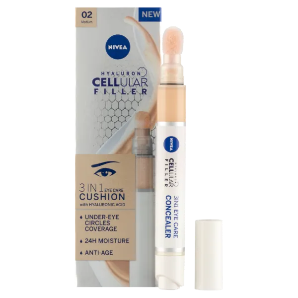 NIVEA Hyaluron Cellular Filler 3 az 1-ben közepes, színezett, tonizáló szemkörnyékápoló 4 ml termékhez kapcsolódó kép
