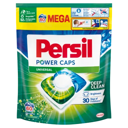 Persil Power Caps Universal mosószer koncentrátum fehér és világos ruhadarabokhoz 60 mosás 840 g termékhez kapcsolódó kép