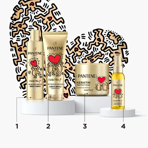 Pantene ProV x Keith Haring Artist Edition Intensive Repair hajpakolás 300ml száraz károsodott hajra termékhez kapcsolódó kép