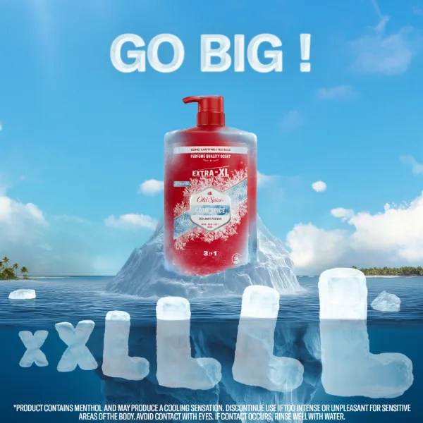 Old Spice Cold Spice Férfi 3 az 1-ben Arcmosó, Tusfürdő és Sampon, 400 ml termékhez kapcsolódó kép