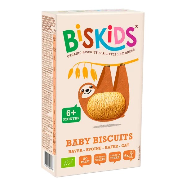 Biskids Baby Biscuits biokeksz 120 g Zabkeksz gyerekeknek 6 hónapos kortól termékhez kapcsolódó kép