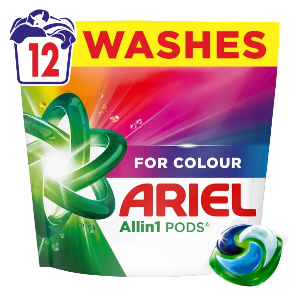 Ariel Allin1 PODS Folyékony Mosókapszula Színes Ruhákhoz, 12 Mosáshoz termékhez kapcsolódó kép