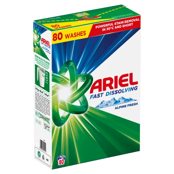 Ariel Alpine Fresh Mosópor, 4.4 kg, 80 Mosáshoz termékhez kapcsolódó kép