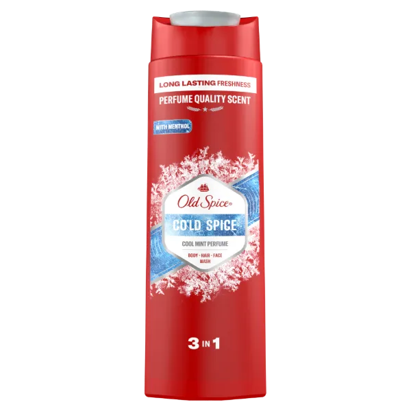 Old Spice Cold Spice Férfi 3 az 1-ben Arcmosó, Tusfürdő és Sampon, 400 ml termékhez kapcsolódó kép