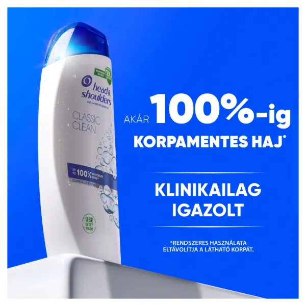Head & Shoulders Classic Clean korpa elleni sampon 400ml napi használatra. Tiszta érzet termékhez kapcsolódó kép