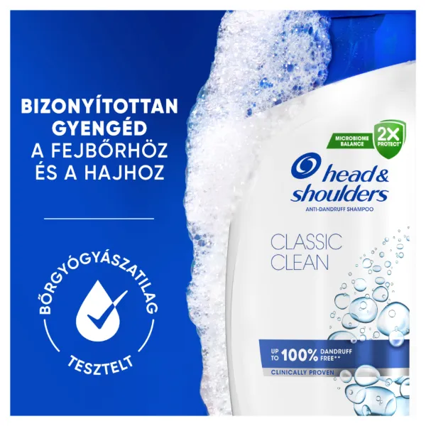 Head & Shoulders Classic Clean korpa elleni sampon 400ml napi használatra. Tiszta érzet termékhez kapcsolódó kép