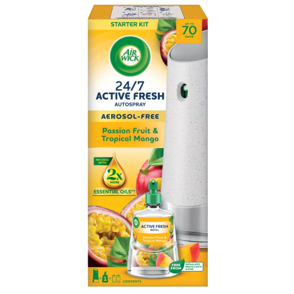 Air Wick Active Fresh Automata Légfrissítő spray készülék 228ml Trópusi Mangó és Maracuja illat termékhez kapcsolódó kép