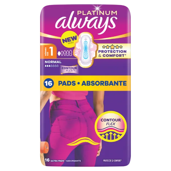 Always Platinum Normal (1-es méret) Szárnyas Egészségügyi Betét, 16 db termékhez kapcsolódó kép