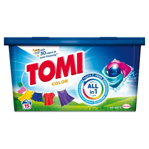 Tomi Color All in 1 mosószer koncentrátum gépi mosáshoz, színes ruhadarabokhoz 15 mosás 180 g termékhez kapcsolódó kép
