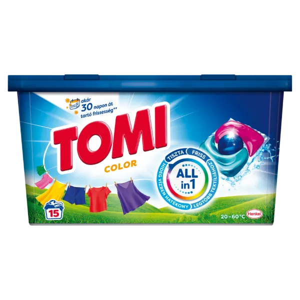 Tomi Color All in 1 mosószer koncentrátum gépi mosáshoz, színes ruhadarabokhoz 15 mosás 180 g termékhez kapcsolódó kép