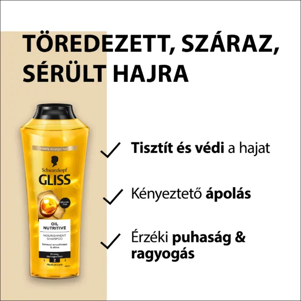 Gliss Tápláló Olaj sampon omega 9 olajsavval és marula olajjal 250 ml termékhez kapcsolódó kép