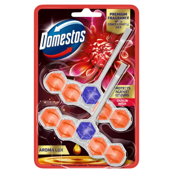 Domestos Aroma Lux Dahlia Wish WC frissítő blokk 2 x 50 g termékhez kapcsolódó kép