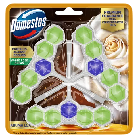Domestos Aroma Lux White Rose Dream WC frissítő blokk 3 x 50 g termékhez kapcsolódó kép