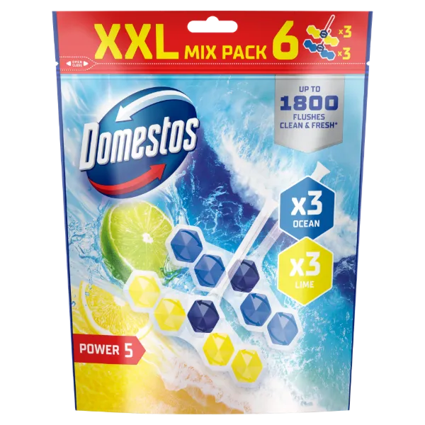 Domestos Power 5 Ocean/Lime WC frissítő blokk 6 x 50 g termékhez kapcsolódó kép