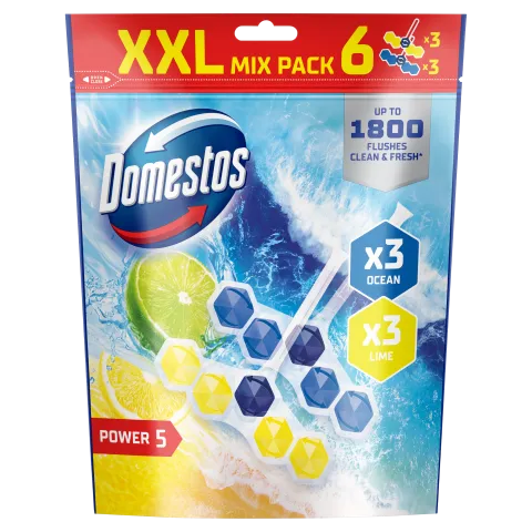 Domestos Power 5 Ocean/Lime WC frissítő blokk 6 x 50 g termékhez kapcsolódó kép
