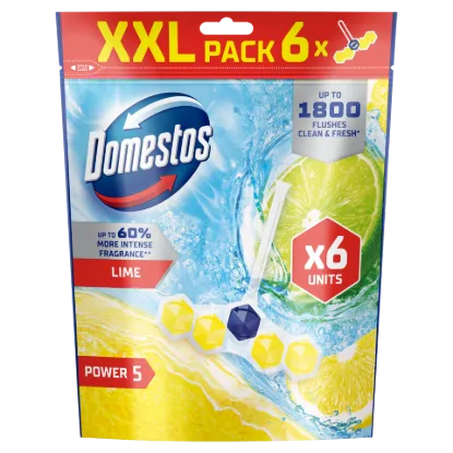 Domestos Power 5 Lime WC frissítő blokk 6 x 50 g termékhez kapcsolódó kép