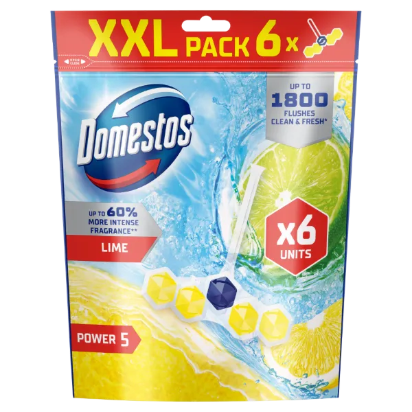 Domestos Power 5 Lime WC frissítő blokk 6 x 50 g termékhez kapcsolódó kép