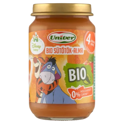 Univer bio sütőtök-alma bébidesszert 4 hónapos kortól 163 g termékhez kapcsolódó kép