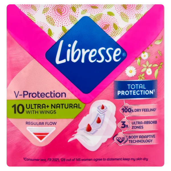 Libresse V-Protection Ultra+ Natural egészségügyi betét aloe vera kivonattal 10 db termékhez kapcsolódó kép