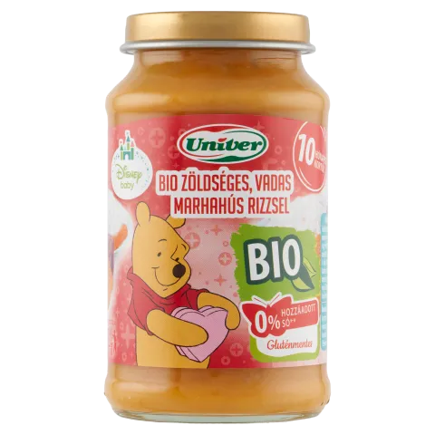 Univer bio zöldséges, vadas marhahús rizzsel bébiétel, 10 hónapos kortól 220 g termékhez kapcsolódó kép