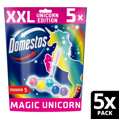Domestos Power 5 Magic Unicorn WC-frissítő blokk 5 x 50 g termékhez kapcsolódó kép