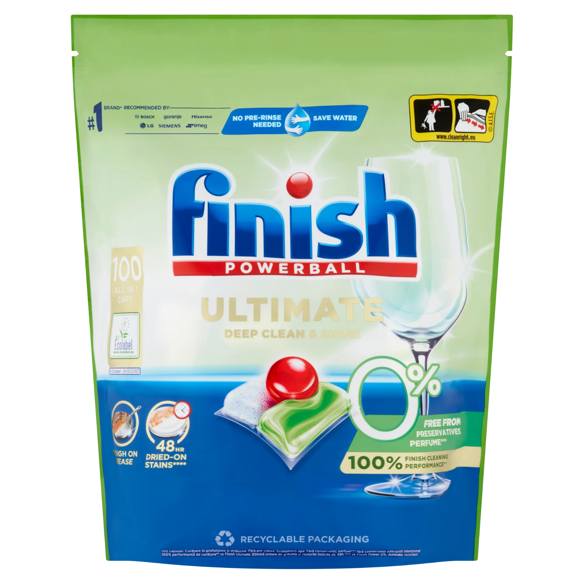 Finish Powerball Ultimate All in 1 0% mosogatógép kapszula 100 db 1270 g